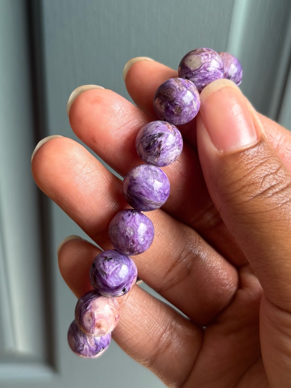HQ Russian Charoite Crystal Bracelet 12mm - Picture 7 of 12